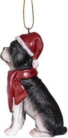 img 3 attached to 🎄 Design Toscano - JH576302 Boston Terrier Christmas Tree Ornament for Holidays, 3 Inch, Full Color