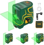 🔧 teccpo 150ft cross line green laser level - self leveling with usb charge, 3 modules, 2 laser heads, outdoor pulse mode, magnetic support, 360° rotating, ip54 - tdls09p logo