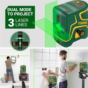 img 3 attached to 🔧 TECCPO 150ft Cross Line Green Laser Level - Self Leveling with USB Charge, 3 Modules, 2 Laser Heads, Outdoor Pulse Mode, Magnetic Support, 360° Rotating, IP54 - TDLS09P
