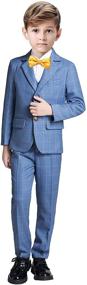 img 4 attached to Formal Wedding Toddler Plaid Tuxedo Boys' Clothing for Suits & Sport Coats