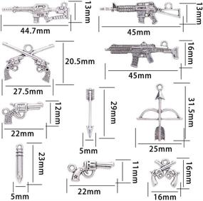 img 3 attached to SUNNYCLUE 40Pcs 10 Styles Gun Pistol Revolver Weapon Charms Pendants - Jewelry Making Supplies for DIY Bracelet Accessory - Lead Free Nickel Free Cadmium Free