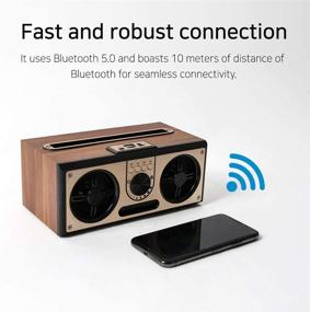 img 1 attached to 🔊 SEVIZ Ретро Беспроводной Bluetooth динамик: 20W моно звук, BT 5.0, 4 часа воспроизведения, портативный для дома и путешествий, FM-радио, деревянный динамик