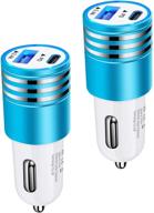 🔌 usb c car charger, 2pack 30w type c fast charging cigarette lighter adapter for iphone 12/12 pro/12 pro max/mini/se/11/11 pro max/xr/xs/x/8, samsung galaxy s21 s20 a12 a32 a42 a21, google pixel 5 4 3a xl logo