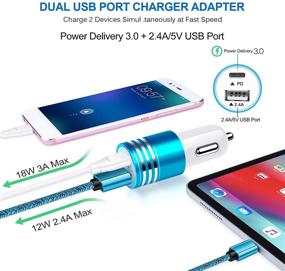 img 3 attached to 🔌 Автомобильное зарядное устройство USB C, 2 шт. 30 Вт Тип C Быстрая зарядка Адаптер прикуривателя для iPhone 12/12 Pro/12 Pro Max/Mini/SE/11/11 Pro Max/XR/XS/X/8, Samsung Galaxy S21 S20 A12 A32 A42 A21, Google Pixel 5 4 3A XL