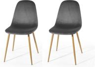 🪑 set of 2 grey velvet dining chairs - urban shop логотип