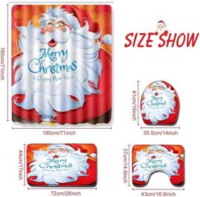 img 2 attached to 🎅 Christmas Bathroom Decor Sets (Santa Toilet Seat Cover, Non-Slip Christmas Bath Mat Set/Rugs, Christmas Santa Shower Curtain), Festive Merry Christmas Themed Bathroom Sets