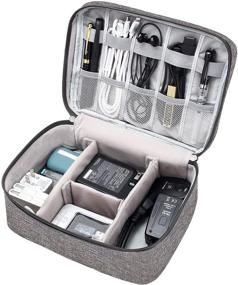 img 4 attached to 🔌 Водонепроницаемый универсальный органайзер кабелей - портативные кейсы для хранения электронных аксессуаров для кабелей, зарядных устройств, телефонов, USB-накопителей, SD-карт, жестких дисков, батарей и шнуров