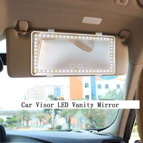 img 3 attached to 💄 Rechargeable Car Visor Vanity Mirror with LED Lights - Gift Box Included. Suitable for Car, Truck, SUV - Built-in Lithium Battery. Enhance your Makeup Routine on the Go. Stylish Car Accessories Gift