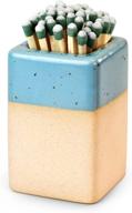 🔥 modern ceramic match holder with striker - ideal for bathroom decor, kitchen storage, or decorative farmhouse fireplace decor, by pullan products logo