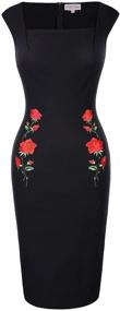 img 4 attached to 👗 BP328-1 Square Embroidered Dress: Women's Clothing and Dresses