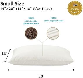 img 3 attached to 🌾 Lofe Organic Buckwheat Pillow - Japanese Size 14x20(13x18 After Filled), Adjustable Loft, Breathable & Cooling, Cervical Support for Back and Side Sleepers