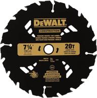 🔪 dewalt 7-1/4-inch circular saw blade for pressure treated and wet lumber, atb, thin kerf, 5/8-inch and diamond knockout arbor, 20-tooth blade (model dw3174) in black логотип