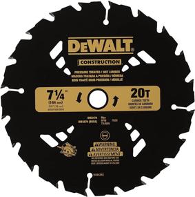 img 4 attached to 🔪 DEWALT 7-1/4-inch Circular Saw Blade for Pressure Treated and Wet Lumber, ATB, Thin Kerf, 5/8-inch and Diamond Knockout Arbor, 20-Tooth Blade (Model DW3174) in Black