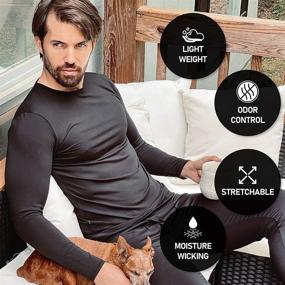 img 2 attached to 🔥 Stay Cozy in Thermajohn Men's Ultra Soft Fleece-Lined Thermal Underwear Long Johns Set