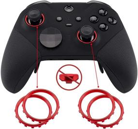 img 2 attached to 🔴 eXtremeRate Matte Chrome Red Accent Rings Accessories for Xbox One Elite, Elite Series 2 Controller - Replacement Parts Profile Switch Buttons for Xbox One Elite Controller (Pack of 2)