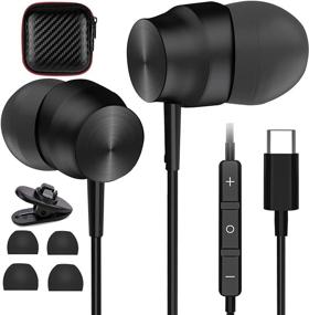 img 4 attached to USB C Headphones with Mic, Volume Control | Aiyudun 2021 Galaxy S21, Google Pixel Earbuds | 🎧 Noise Isolation Type C Headphone HiFi Stereo for Android Samsung S20 FE, S21 Ultra, OnePlus 9, iPad Pro