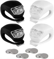 🚴 blink4 mini silicone strap on led bike light set - black & white - 4 lights, 2 front & rear - includes 8 extra batteries logo