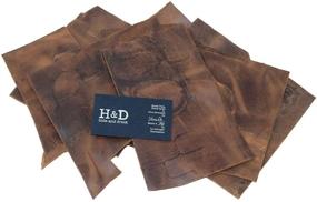 img 3 attached to 📦 Bourbon Brown Leather Scraps for Arts & Crafts, Pack of 12 oz (5 to 8 in. Long, Various Widths) with Scars - Hide & Drink