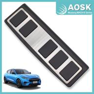 🚗 aosk mustang mach-e foot rest dead pedal cover: non-slip, performance upgrade, anti-slip accelerator pedal replacement logo