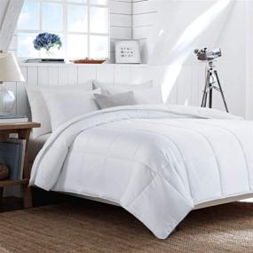 img 4 attached to HOMBYS Lightweight Cooling Viscose from Bamboo King Size Comforter - All-Season Soft Duvet Insert for Hot Sleepers