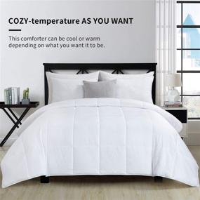 img 3 attached to HOMBYS Lightweight Cooling Viscose from Bamboo King Size Comforter - All-Season Soft Duvet Insert for Hot Sleepers