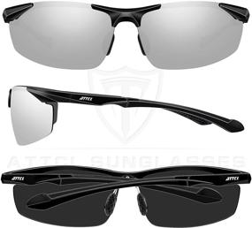 img 2 attached to 🕶️ ATTCL Polarized UV Protection Men's Sunglasses - Al-Mg Metal Frame, Ultra Light Green - Ideal for Sports, Fishing, and Driving