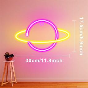 img 1 attached to 🌍 Planet Neon Lights: Trendy LED Signs for Aesthetic Room Decor