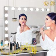 💄 hansong makeup vanity mirror with bluetooth, extra-large hollywood lighted mirror featuring 18 dimming led bulbs, smart touch screen &amp; usb charging port &amp; speaker – tabletop/hanging cosmetic mirror logo