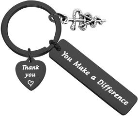 img 4 attached to 🐾 FOTAP Veterinarian Appreciation Gift: You Make a Difference Medical Caduceus Charm Keychain - Vet Tech Jewelry