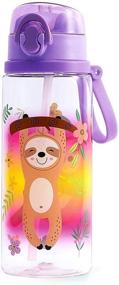 img 4 attached to 🍼 Home Tune Cute Water Bottle for School Kids Girls - Soft Silicone Spout, BPA Free Tritan, Leak Proof One Click Open Flip Top, Easy Clean, Soft Carry Loop - 24oz / 700ml