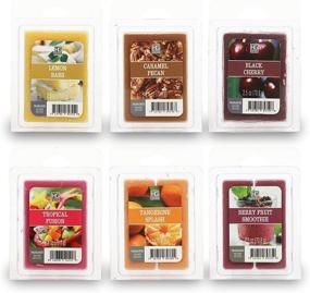 img 1 attached to 🕯️ Hosley Set of 6 Assorted Wax Cubes Melts 2.5 Ounce Each: Tropical Fusion, Lemon Bars, Caramel Pecans, Black Cherry, Tangerine Splash, Fruit Smoothie. Infused with Essential Oils. Ideal Gift [O5]