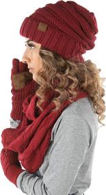 img 1 attached to Oversized Beanie Glove Scarf Bundle Outdoor Recreation for Hiking & Outdoor Recreation Clothing