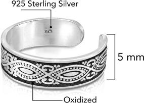 img 1 attached to 💍 Exquisite Balinese Marquise Design .925 Sterling Silver Toe Ring or Pinky Ring