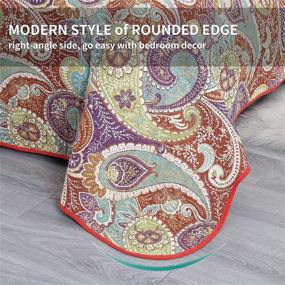 img 1 attached to 💜 Elevate Your Bedroom Style with ENJOHOS Paisley Bedspread Quilt Sets: A Stunning Reversible Patchwork Coverlet Set with a Fine Retro Pattern - Queen Size - in Gorgeous Purple and Burgundy Floral Designs (Paisley Pattern)