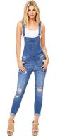 👖 stylish and comfortable wax women's juniors ankle length skinny leg denim overalls – perfect for versatile fashion logo