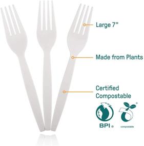 img 3 attached to 🌱 eqoware 100 Pack Compostable Forks – Made from Plants, 7" Large Size, Sturdy & Heat Resistant – Convenient Serving & Storage Holder – Design-led Eco Friendly Disposable Forks for Homes & Offices