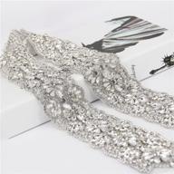 trlyc elegant crystal wedding belt: all-round beading bridal sash with jeweled rhinestone design logo