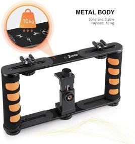 img 3 attached to 📷 Zeadio Metal Tripod Video Rig, Handle Grip Stabilizer, Vlogging Filmmaking Recording Case for iPhone and Android Smartphones & Action Cameras