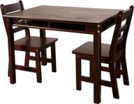 🪑 lipper international child's rectangular table with shelves and 2 chairs - espresso finish: perfect furniture set for kids' play and study area logo