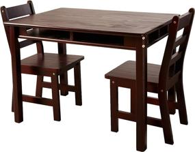 img 4 attached to 🪑 Lipper International Child's Rectangular Table with Shelves and 2 Chairs - Espresso Finish: Perfect Furniture Set for Kids' Play and Study Area