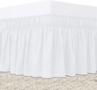 15-inch drop white bed skirt for king size bed - guken elastic dust ruffles, three-sided easy fit wrap around bed skirt, cal king california bed skirt, wrinkle-free logo