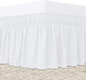 img 4 attached to 15-Inch Drop White Bed Skirt for King Size Bed - Guken Elastic Dust Ruffles, Three-Sided Easy Fit Wrap Around Bed Skirt, Cal King California Bed Skirt, Wrinkle-Free