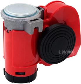 img 2 attached to 🚥 VXH1608R Red 12V Compact Electric Dual-Tone Air Horn for Motorcycles, Cars, Boats, and ATV - Loud & Powerful Vixen Horns