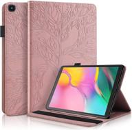 📱 samsung galaxy tab s6 lite 10.4" 2020 case - slim pu leather flip case with card slot & pencil holder - rose gold logo