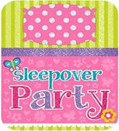 💌 amscan slumber large novelty invitations, multicolor party supplies, 6x4 inches logo