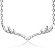 🦌 jewme 925 sterling silver deer antler pendant necklace collarbone chain reindeer jewelry logo