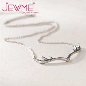 img 2 attached to 🦌 JEWME 925 Sterling Silver Deer Antler Pendant Necklace Collarbone Chain Reindeer Jewelry