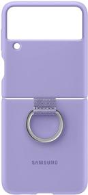 img 2 attached to 🌸 Lavender Silicone Protective Case with Ring for Samsung Galaxy Z Flip 3 - Heavy Duty, Shockproof, US Version