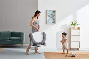 img 1 attached to 👶 Pamo Babe Grey 2-in-1 Bassinet: Quick Foldable Travel Crib & Portable Rocking Bassinet - A Must-Have for On-the-Go Parents!