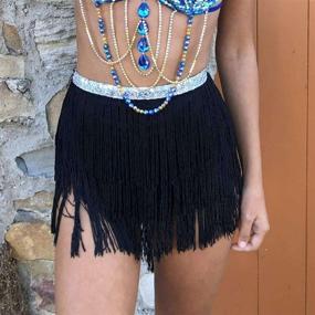 img 3 attached to 🎉 Vibrant Belly Dance Hip Scarf: Fringed & Available in S/M/L/XL/XXL Sizes